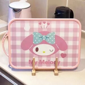 My Melody Large Pink Plaid Cutting Board